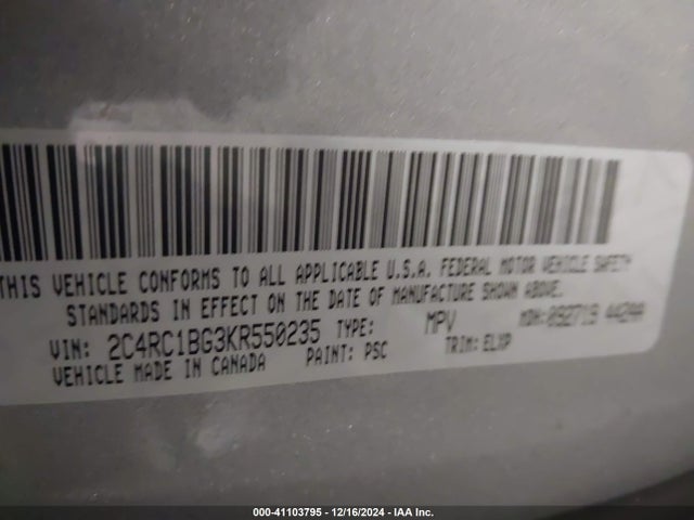 Chrysler Pacifica Touring L 2019 2C4RC1BG3KR550235 Image 9