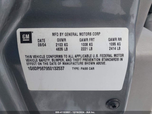 2005 CADILLAC CTS 1G6DP567950132537 Photo 8