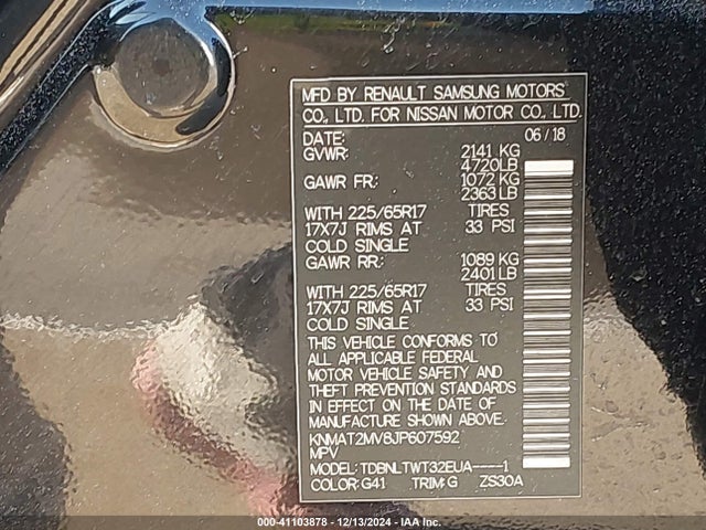 Nissan ROGUE SV 2018 KNMAT2MV8JP607592 Image 9