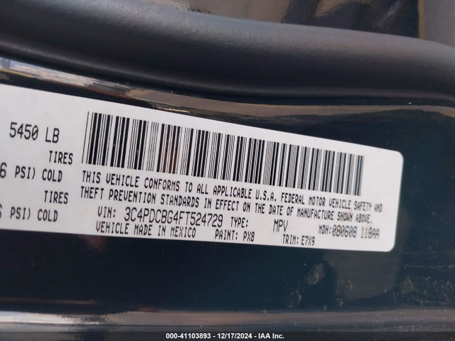 Dodge Journey Sxt 2015 3C4PDCBG4FT524729 Image 9