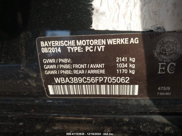 WBA3B9C56FP705062 BMW 335i Xdrive