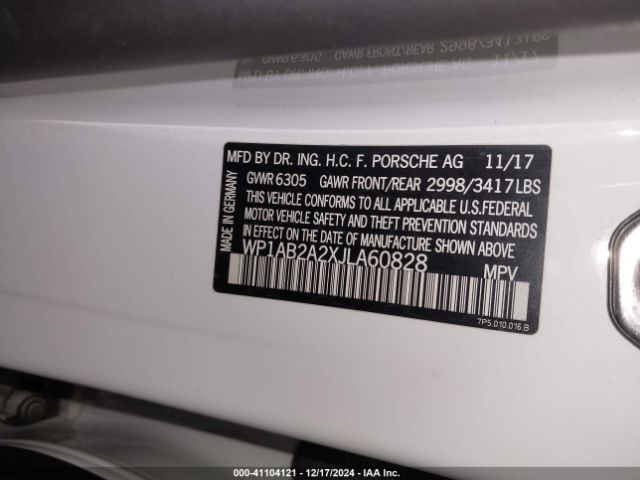 2018 PORSCHE CAYENNE WP1AB2A2XJLA60828 Photo 8