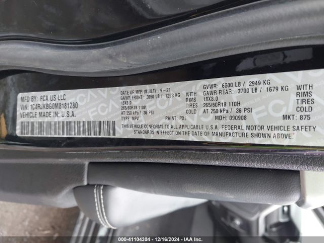 1C4RJKBG0M8181280 Jeep Grand Cherokee L Limited 4x4