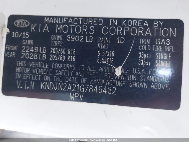 KIA Soul 2016 KNDJN2A21G7846432 Image 9