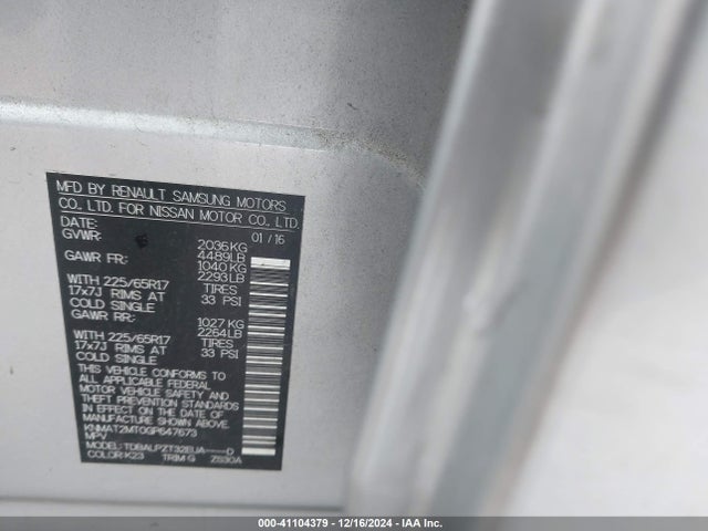 Nissan ROGUE S 2016 KNMAT2MT0GP647673 Image 4