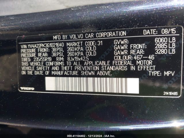 YV4A22PK3G1021640 Volvo Xc90 T6 Momentum