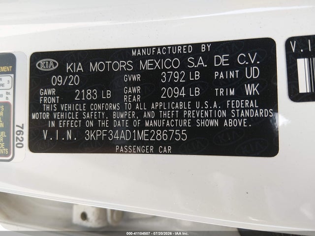 KIA Forte Gt-line 2021 3KPF34AD1ME286755 Image 9