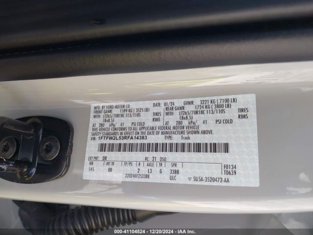 1FTFW2L53RFA14383 Ford F-150 Stx