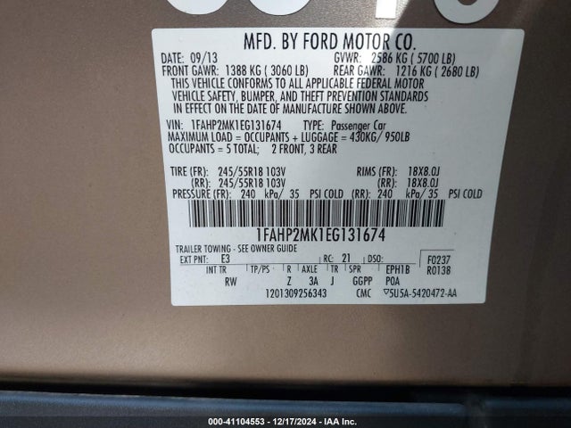 Ford Police Interceptor 2014 1FAHP2MK1EG131674 Image 9