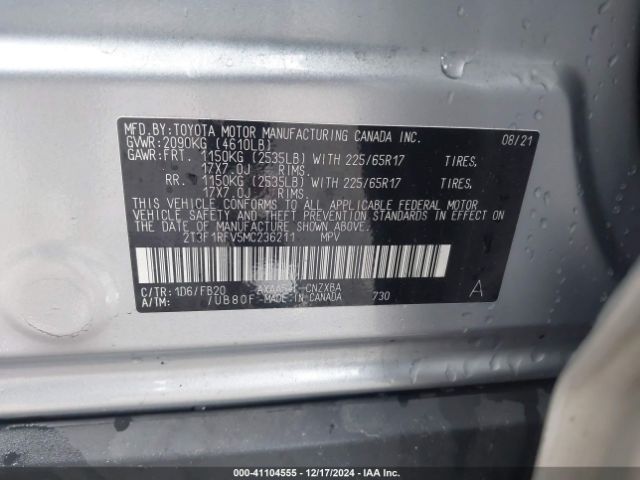 2T3F1RFV5MC236211 Toyota RAV4 LE