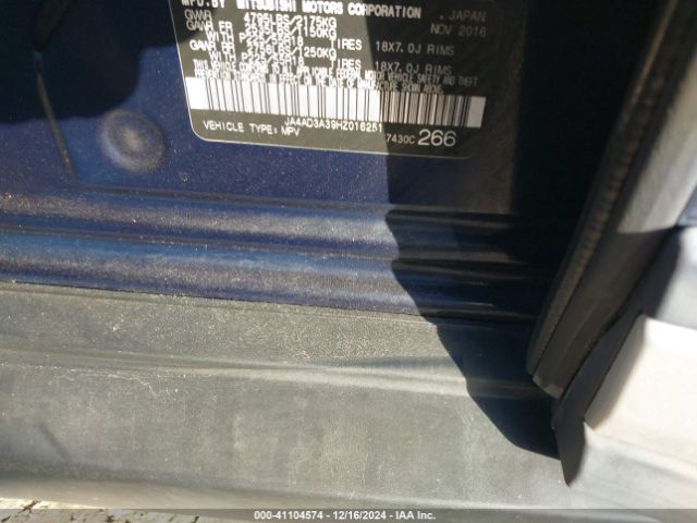 JA4AD3A39HZ016251 Mitsubishi Outlander Sel