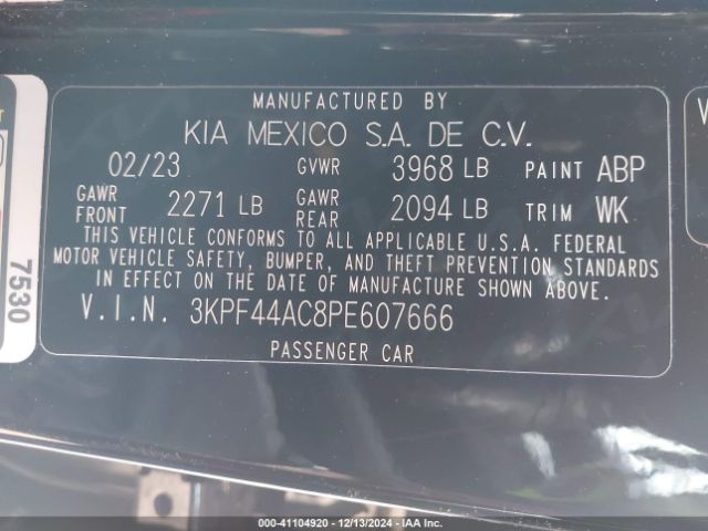 3KPF44AC8PE607666 KIA FORTE GT