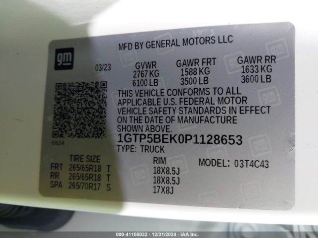 1GTP5BEK0P1128653 GMC Canyon 2wd  Short Box Elevation
