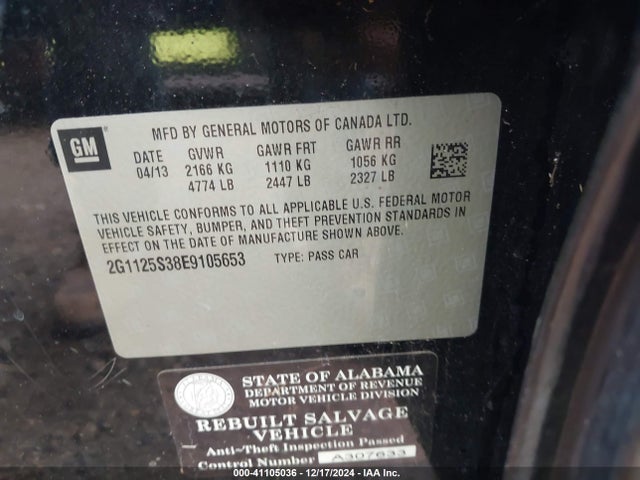 Chevrolet Impala 2lt 2014 2G1125S38E9105653 Image 9