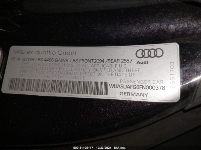 2015 AUDI R8 WUASUAFG6FN000378 Photo 8