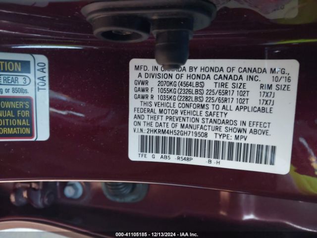 2HKRM4H52GH719508 Honda CR-V EX