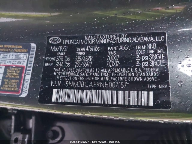 Hyundai TUCSON SEL 2022 5NMJBCAE9NH007157 Image 9