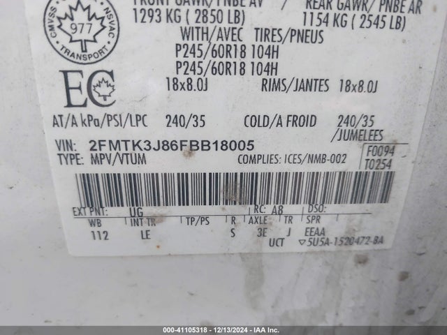 Ford EDGE SEL 2015 2FMTK3J86FBB18005 Image 9