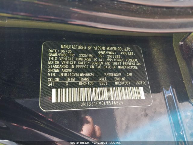 JN1BJ1CV5LW546624 Nissan Rogue Sport Sv Fwd Xtronic Cvt