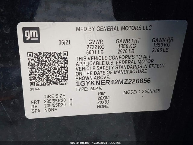 2021 CADILLAC XT5 1GYKNER42MZ226856 Photo 8