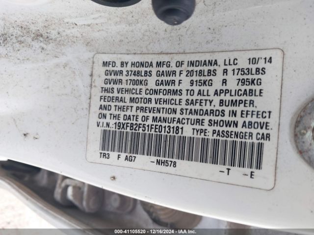 19XFB2F51FE013181 Honda Civic Lx