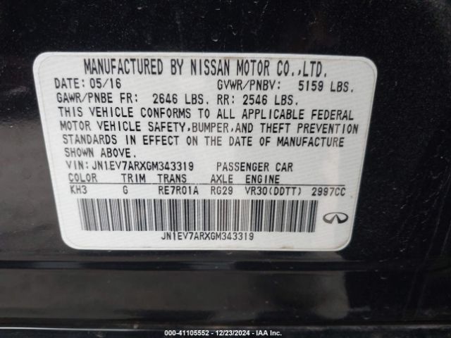 JN1EV7ARXGM343319 Infiniti Q50 3.0t Premium