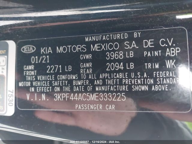 3KPF44AC5ME333225 KIA FORTE GT