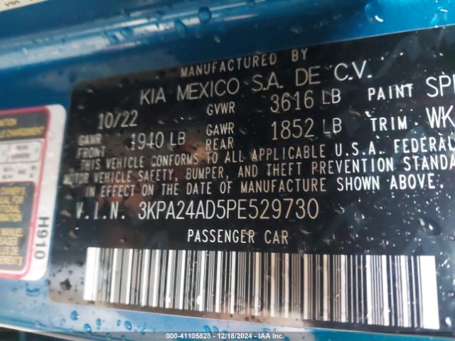 3KPA24AD5PE529730 KIA RIO S