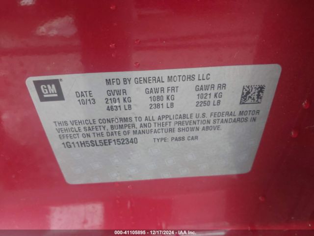 1G11H5SL5EF152340 Chevrolet Malibu 1lz