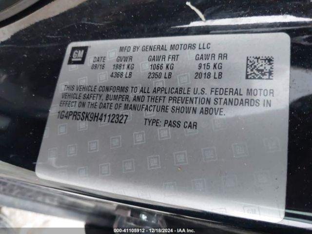 1G4PR5SK9H4112327 Buick Verano Sport Touring