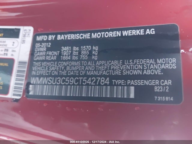 2012 MINI COOPER WMWSU3C59CT542784 Photo 8
