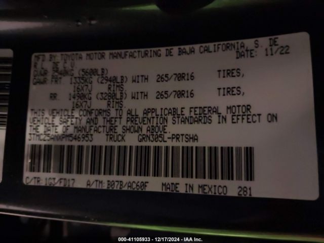 3TMCZ5ANXPM546953 Toyota Tacoma Trd Off Road