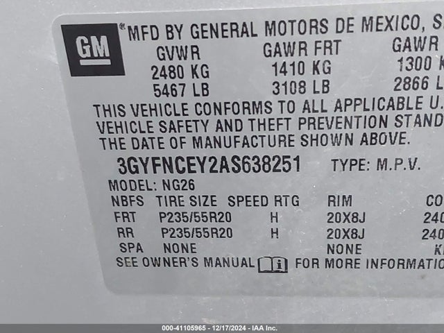 2010 CADILLAC SRX 3GYFNCEY2AS638251 Photo 8