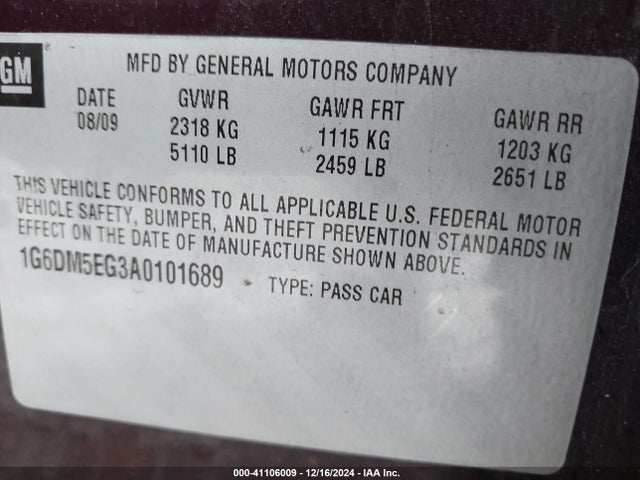 2010 CADILLAC CTS 1G6DM5EG3A0101689 Photo 8