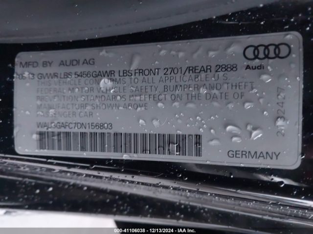 2013 AUDI A7 WAU3GAFC7DN156803 Photo 8