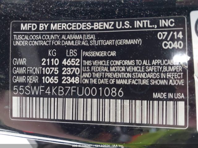 55SWF4KB7FU001086 Mercedes-Benz C 300 4matic/luxury 4matic/sport 4matic