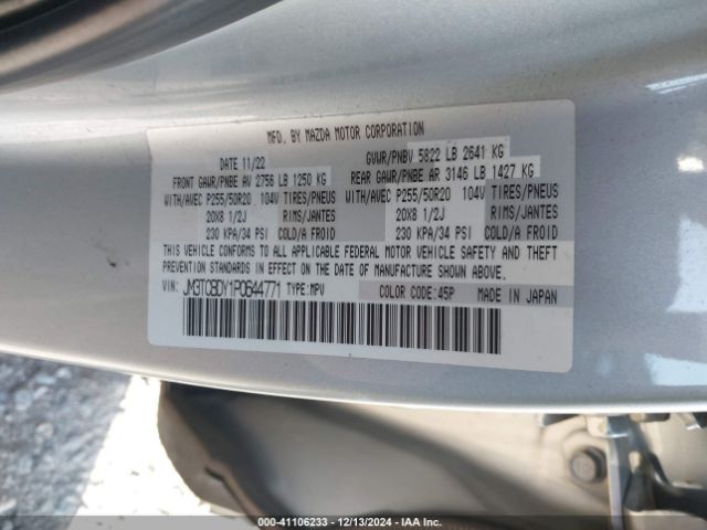 JM3TCBDY1P0644771 Mazda Cx-9 Grand Touring