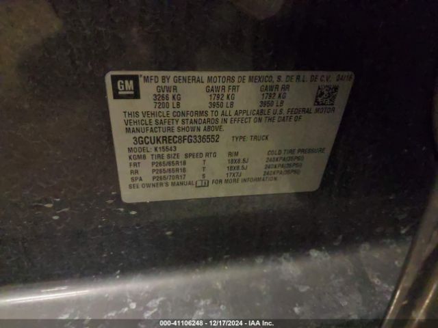 3GCUKREC8FG336552 Chevrolet Silverado 1500 2lt
