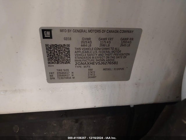 Chevrolet EQUINOX LS 2018 2GNAXHEV5J6276581 Image 9