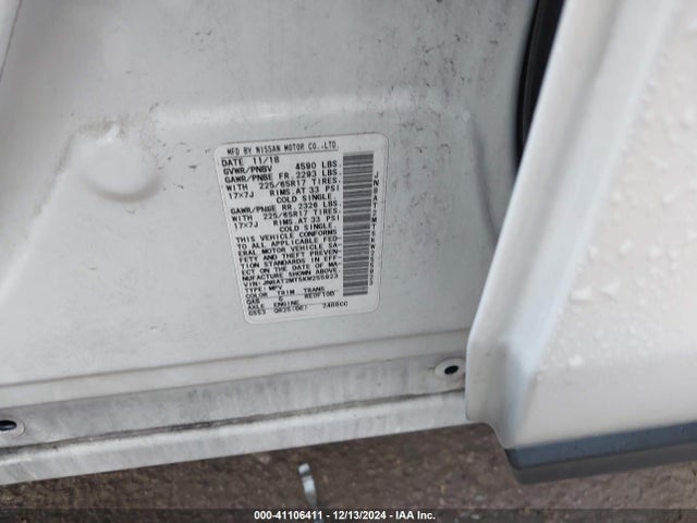 Nissan ROGUE SV 2019 JN8AT2MT5KW255923 Image 9