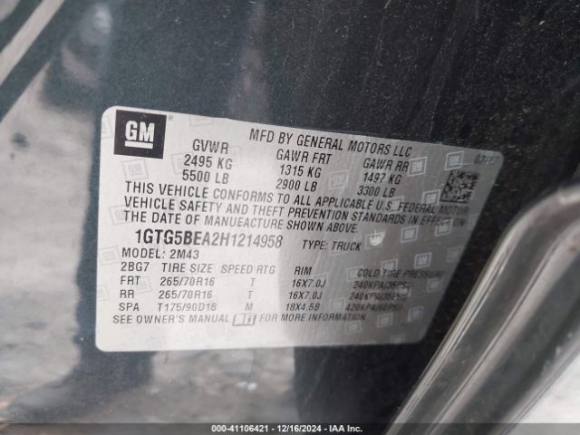1GTG5BEA2H1214958 GMC Canyon