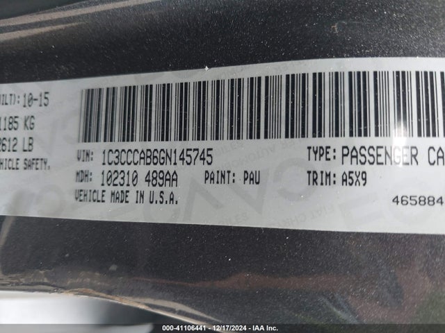 Chrysler 200 Limited 2016 1C3CCCAB6GN145745 Image 9