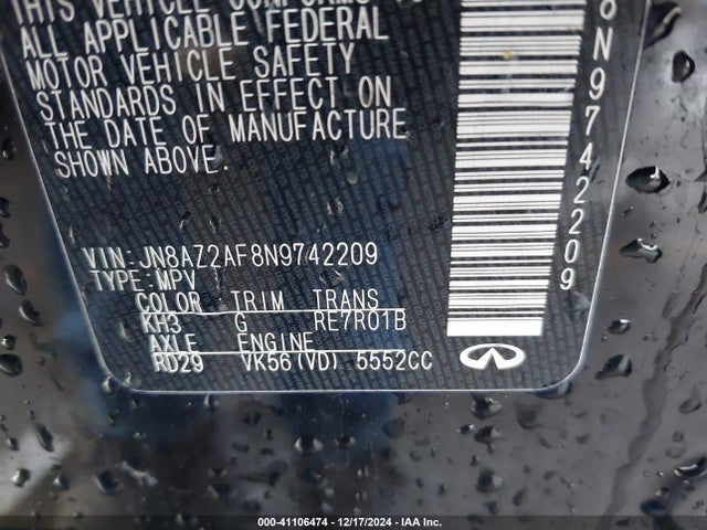 Infiniti QX80 2022 JN8AZ2AF8N9742209 Image 9