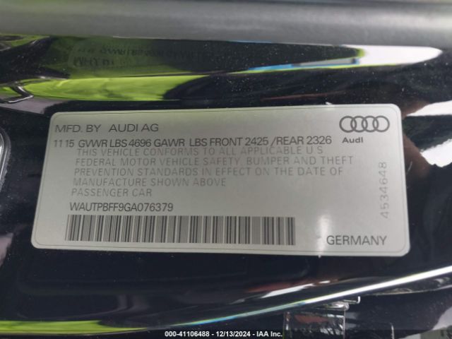 WAUTPBFF9GA076379 Audi A3 E-tron 1.4t Premium