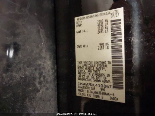 1N4AA6AP8HC410867 Nissan Maxima 3.5 Platinum