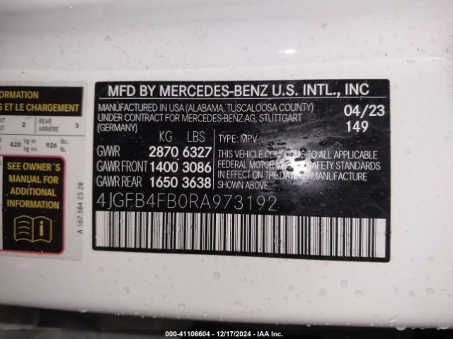 4JGFB4FB0RA973192 Mercedes-Benz Gle 350 4matic
