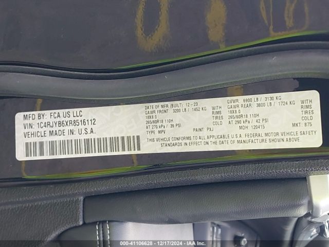 1C4RJYB6XR8516112 Jeep Grand Cherokee 4xe