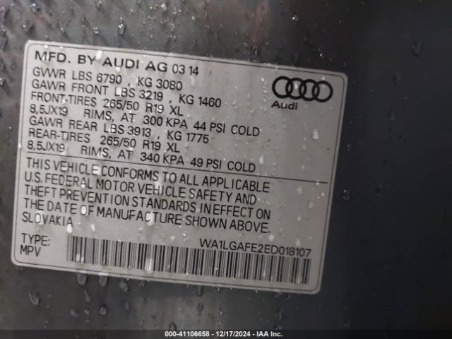 WA1LGAFE2ED018107 Audi Q7 3.0t Premium