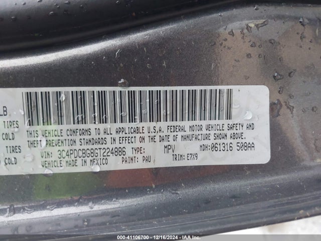 3C4PDCBG8GT224886 Dodge Journey Sxt
