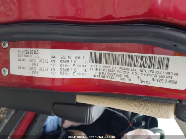 1C4PJLAB0FW760576 Jeep Cherokee Sport